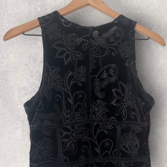 Intimately by Free People Black Velvet Burnout Babe Mini Dress Size M - Picture 12 of 14